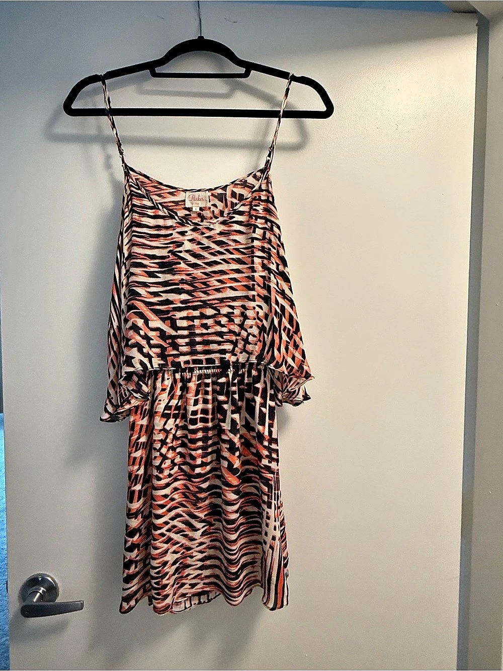 Parker Silk Abstract Midi Dress Like New